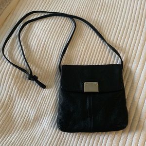 Vintage black leather cross-body pouch